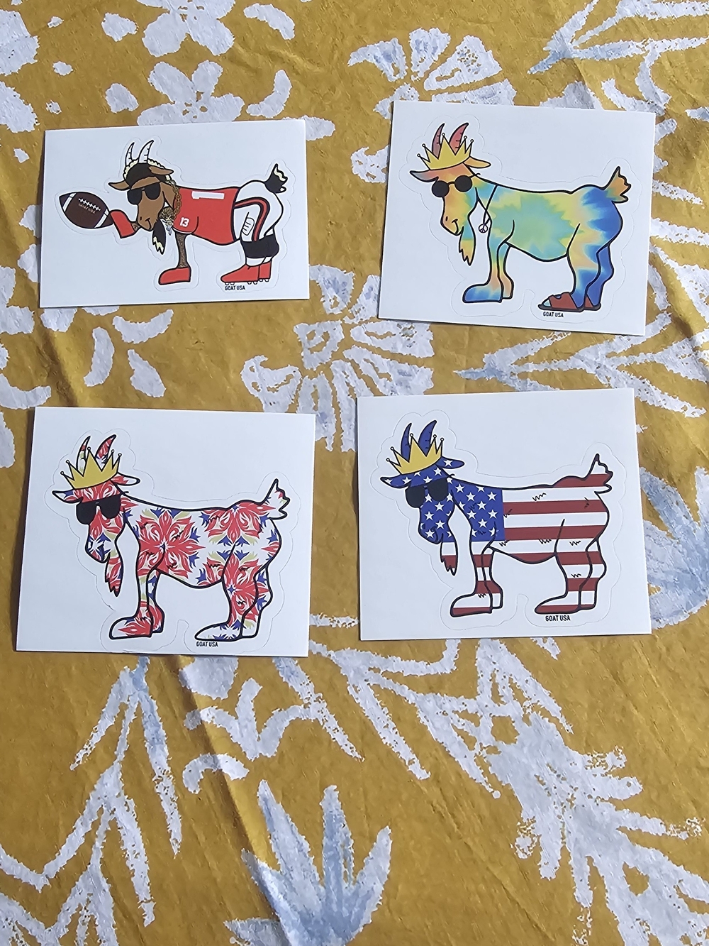 Lacrosse Goat Sticker Sheet Set - 4 Artful Designs - Picture 3 of 7